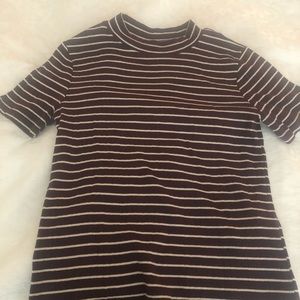 Forever 21 90s Burgundy Striped Top